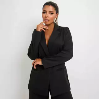 Blazer Feminino Alongado em Alfaiataria Premium com Botão Único em Oferta na Shopee
