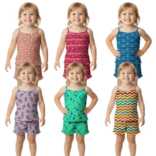 Conjunto Baby Doll Feminino Infantil Estampado Suede Canelado 1 Ano e 2 Anos em Oferta na Shopee