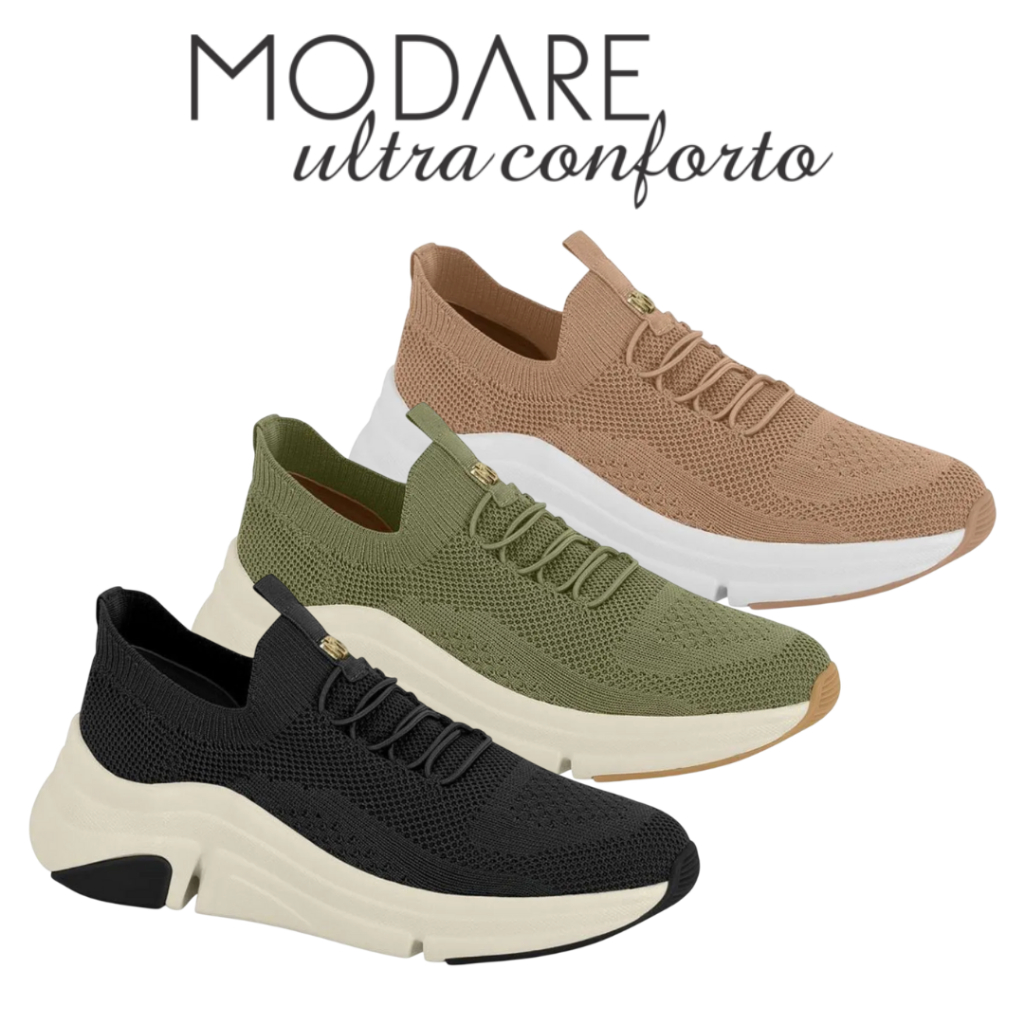 Tênis Modare Feminino Ultra Conforto Ortopédico Calce Fácil | Shopee Brasil