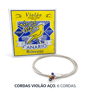 ENCORDOAMENTO GIANNINI VIOLÃO GESWB AÇO TENSÃO MÉDIA 011 C/ BOLINHA em Oferta na Shopee