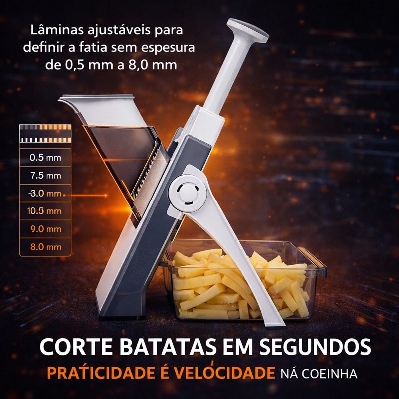 Fatiador Ralador Cortador De Legumes 5 Funções Multifunciona