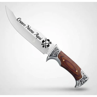 Faca Personalizada De Caça Pesca Churrasco Luxo com seu Nome Gravado