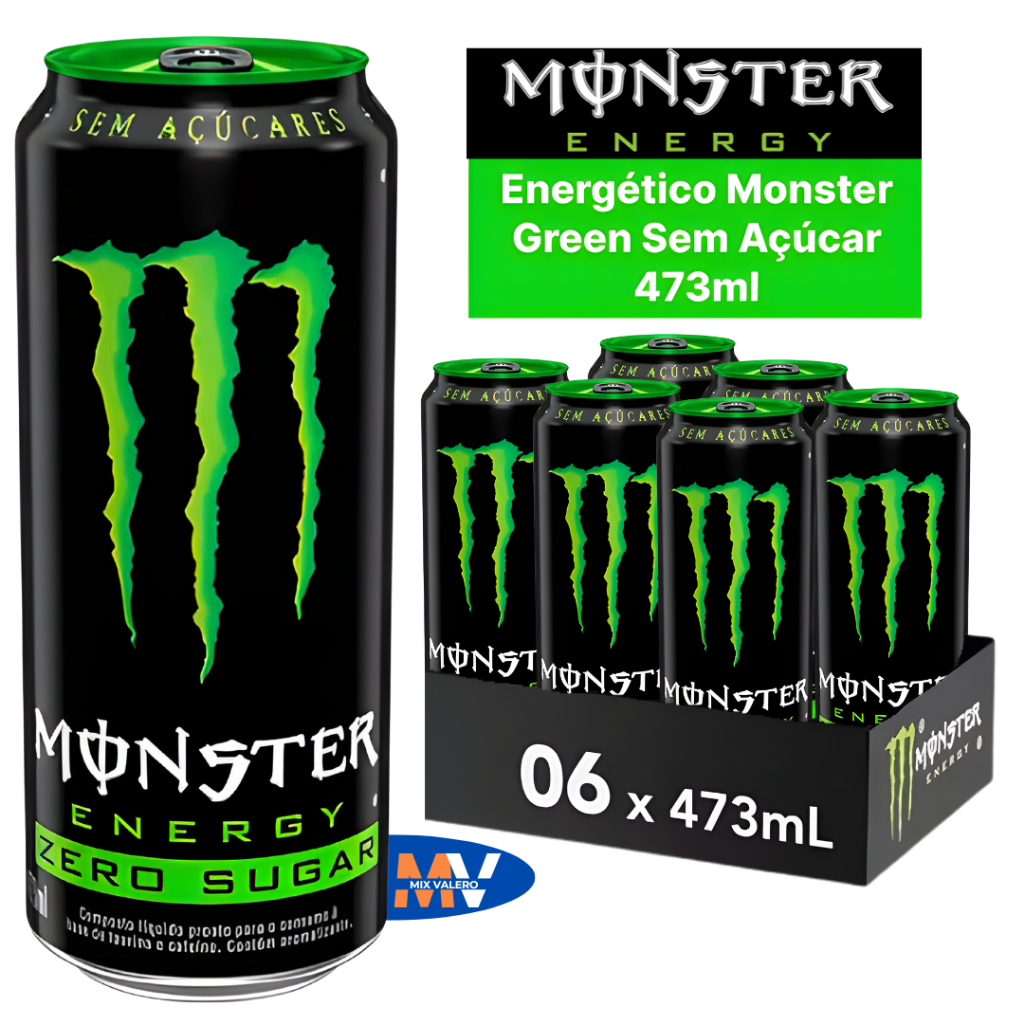 Energético Monster Zero Açúcar 473 ml| Fardo 6un Energia Imediata, Casa ...
