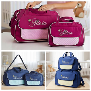 Bolsas de Maternidade Personalizadas com Nome do Bebê kit Menino / Menina Promoção Enxoval 2pçs em Oferta na Shopee