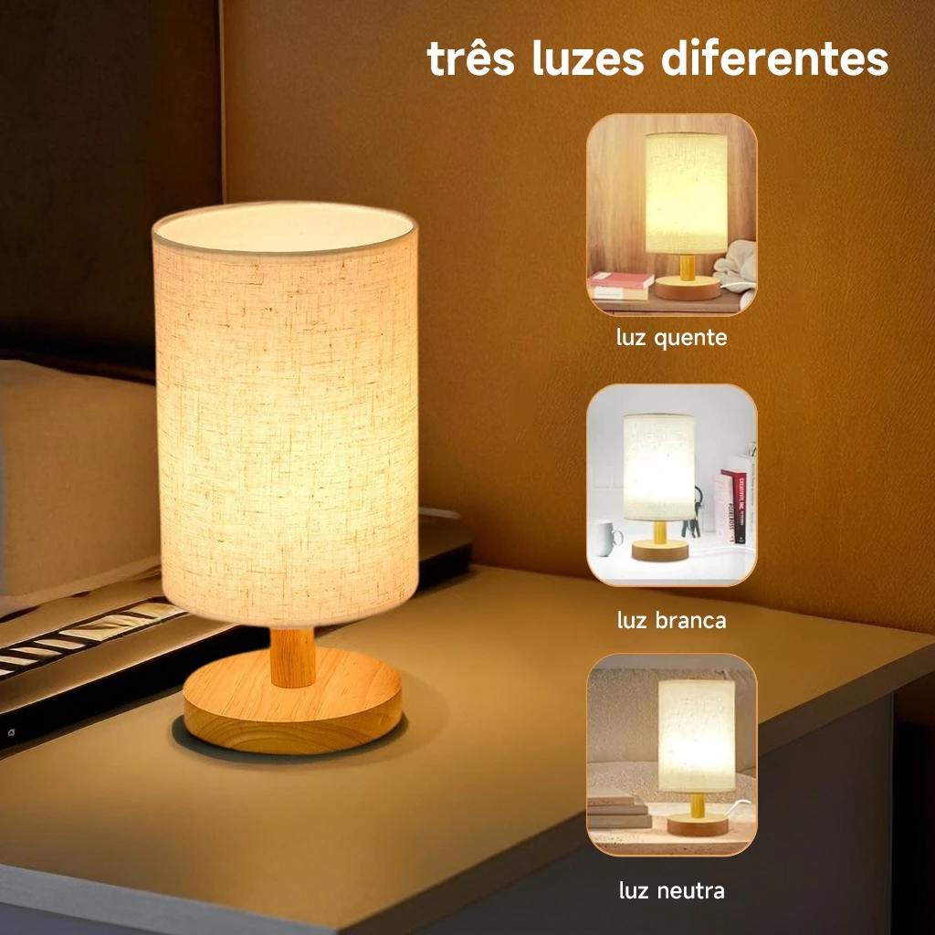 Lâmpada De Mesa Nórdica USB