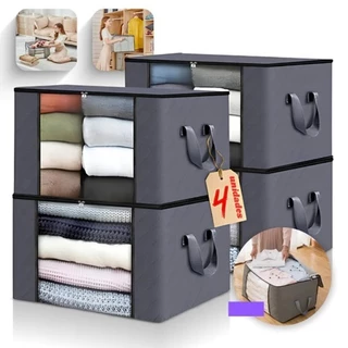 kit 4 caixas organizadoras de roupas calçados cobertas tnt com tampa ecológico multiuso em Oferta na Shopee