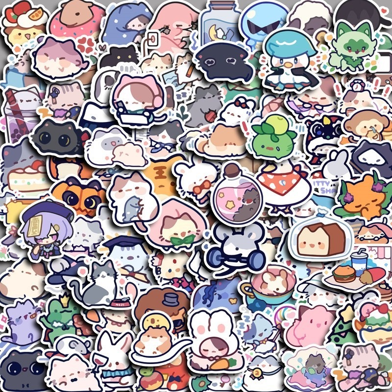 Pack com 80 Adesivos Fofos Variados - Stickers - Papelaria Cute Decorativa