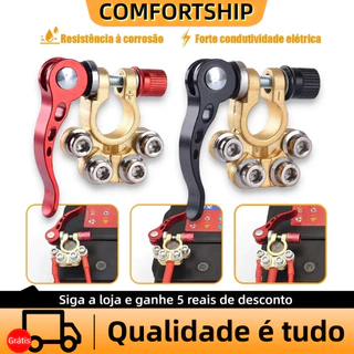 Terminais de bateria 1 Par, estudo versátil, Car Battery Terminal Connectors,  4 Way Quick Release Disconne em Oferta na Shopee