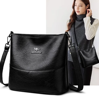Bolsa De Couro De Ombro Grande Feminino Trabalho Dia Dia PU Vintage em Oferta na Shopee