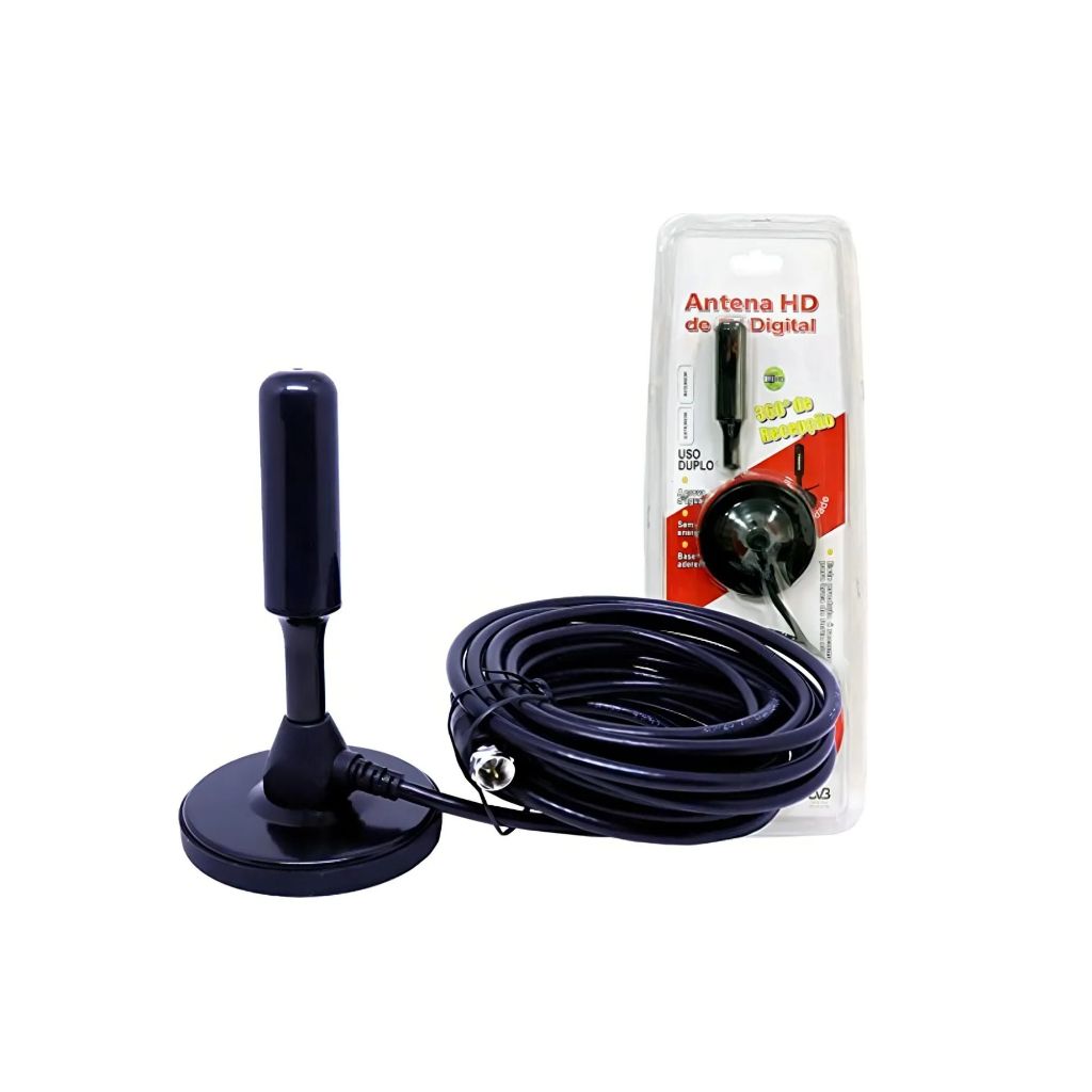 Antena Digital HD com Recepção 360° para TV HDTV 5 Metros | Shopee Brasil