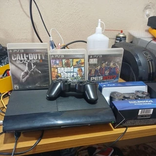 video game play 3 usado igienizado bom estado acompanha 2 controle 3 jogos cd
