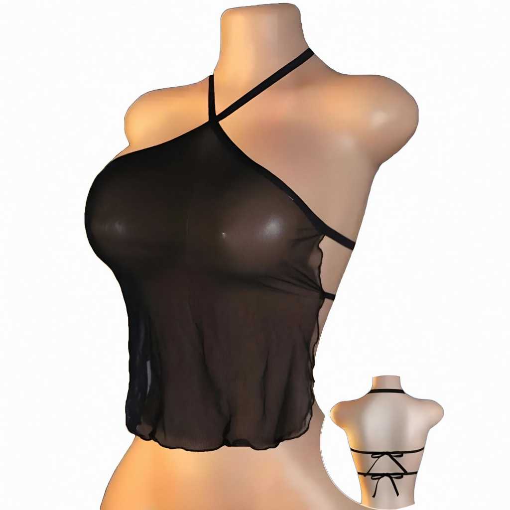 Blusa transparente feminina confortável elegante luxo 3088