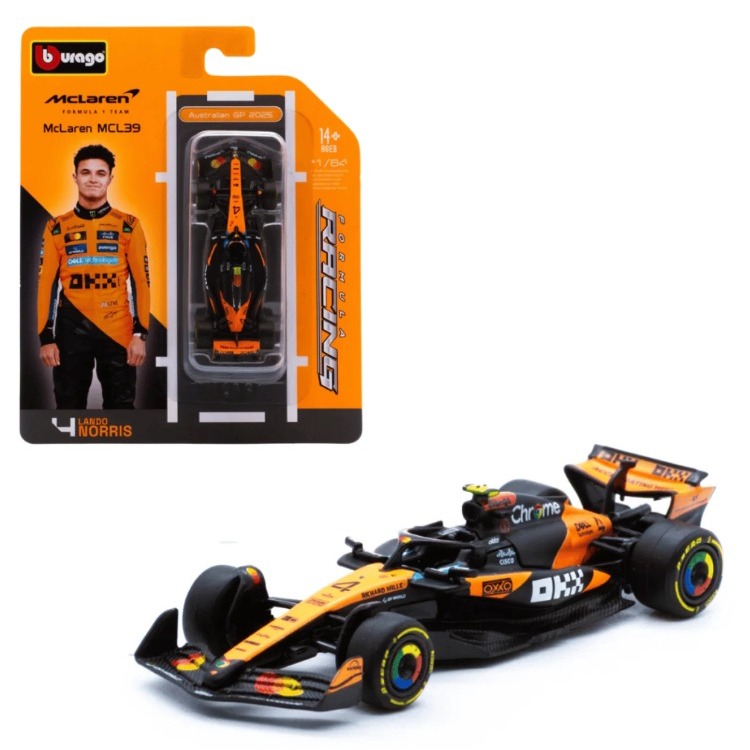 Miniatura Bburago 1:64 McLaren F1 2025 MCL39 #4 Lando Norris