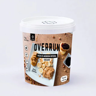 Pasta de Amendoim Integral Crocante 500G - Com Pedaços de Amendoim Zero Açúcar Zero Glúten - Overrun