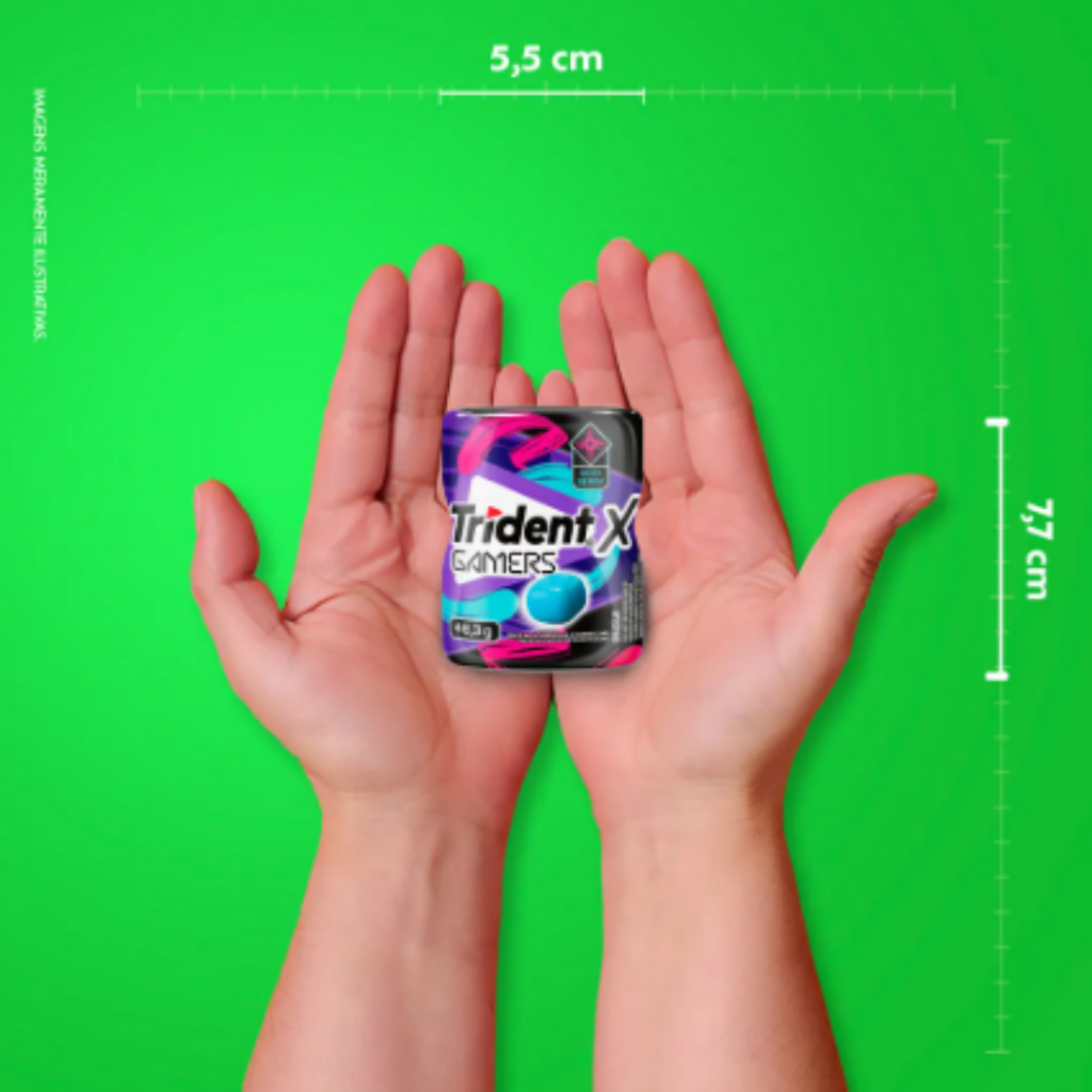 Kit 2 Trident X Gamers Sortidos Chiclete Sem Açúcar Acid Berry +