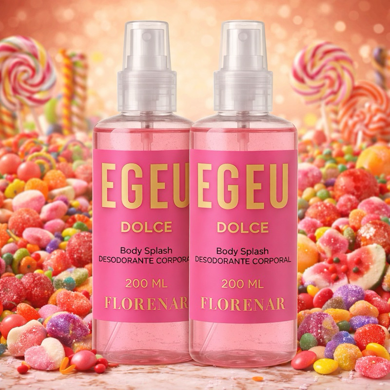 Kit Feminino 2 Body Splash Egeo Dolce com gliter 200Ml | Shopee Brasil