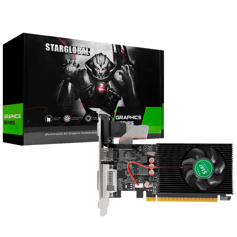 Placa de Vídeo Nvidia GeForce GT220, 1GB GDDR3, 128Bits, 550Mhz, HDMI, DVI, VGA(D-Sub) - STAR