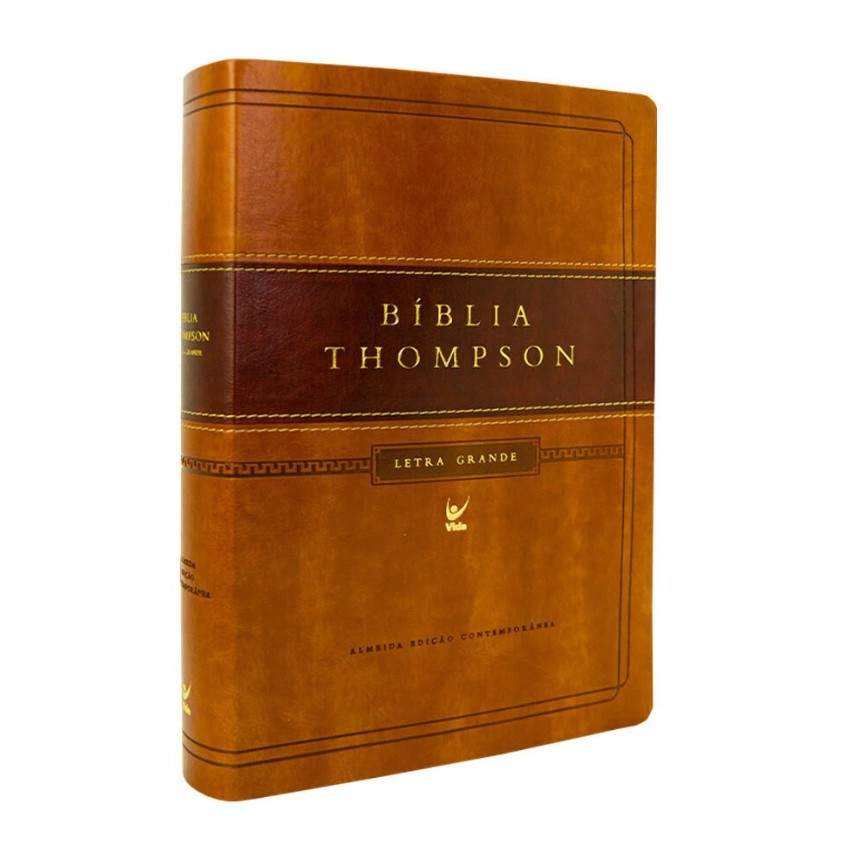 Bíblia de Estudo Thompson | Letra Grande | Capa Luxo Marron Claro e Esc ...