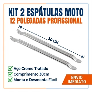 Kit 2 Espátulas Chata 12 Polegadas 30cm Aço Cromado Para Desmontar Pneu De Moto E Veículos Leves em Oferta na Shopee