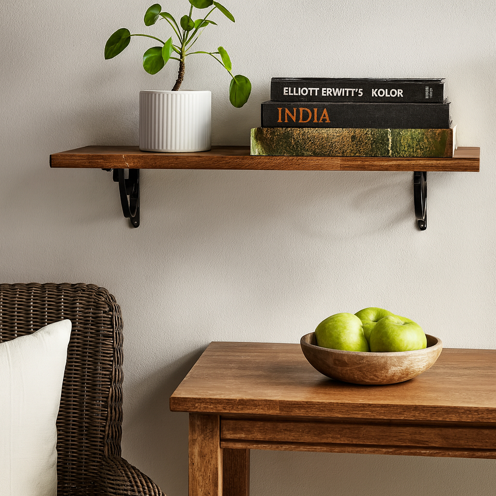 1 Uni. Prateleira 20x80 Madeira Maciça + Suporte Decorativo | Shopee Brasil