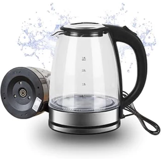 Chaleira Elétrica de Vidro/Inoxidável,2L 127V Tampa e Desligamento Automático