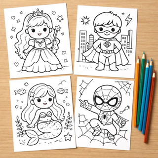 300 Desenhos Personagem Soltas Apenas Desenhos Para Colorir E Pintar Imagens Sortidas Varias Quantidades - 2 por Folha. em Oferta na Shopee