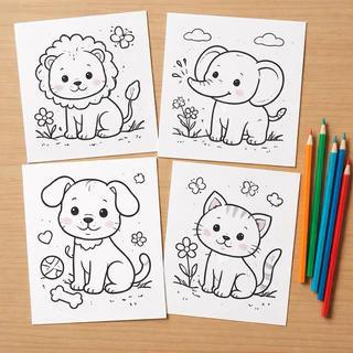 300 Desenhos Para Colorir E Pintar Imagens Sortidas Varias Quantidades - 2 por Folha.S em Oferta na Shopee