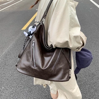 Bolsa Mochila Feminina Com Alça Lateral Transversal De Ombro De Couro PU Multiuso em Oferta na Shopee