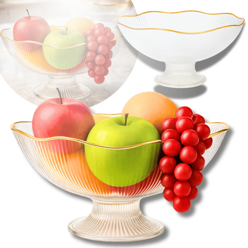 Fruteira Saladeira Organizador Multiuso De Frutas Tipo Aparência de Vidro Transparente Resistente