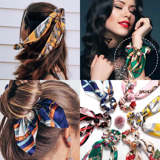 Scrunchie Xuxinha Elástico De Cabelo Com / Laço / Lenço De Cabelo / Rabicó De Cabelo
