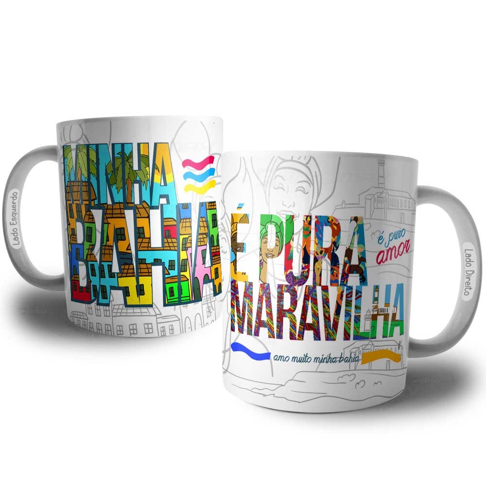 Caneca Minha Bahia é Pura Maravilha Xicara Souvenir Bahia Lembrança ...