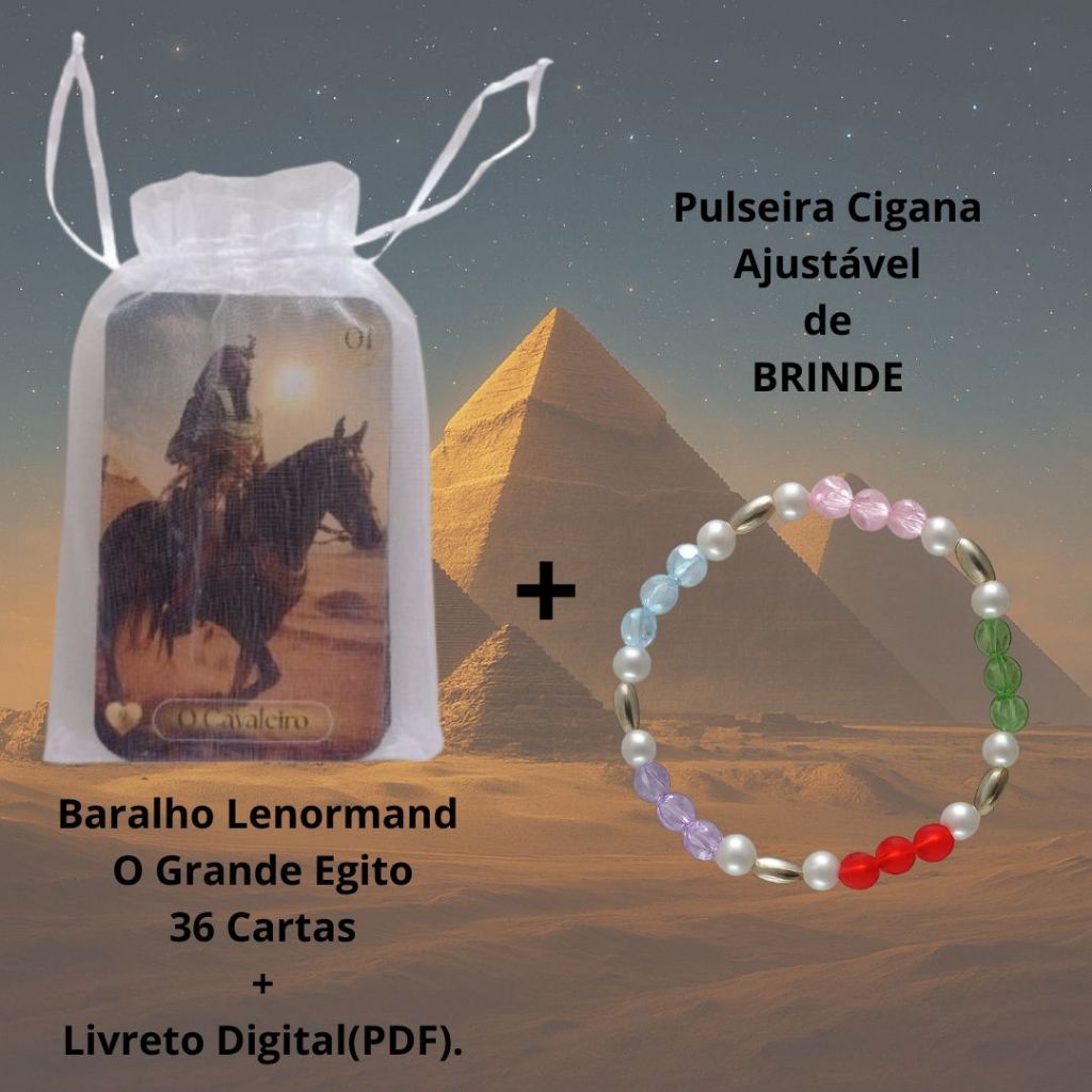 Baralho Cigano Profissional + Pulseira Cigana Ajustável de Brinde ...