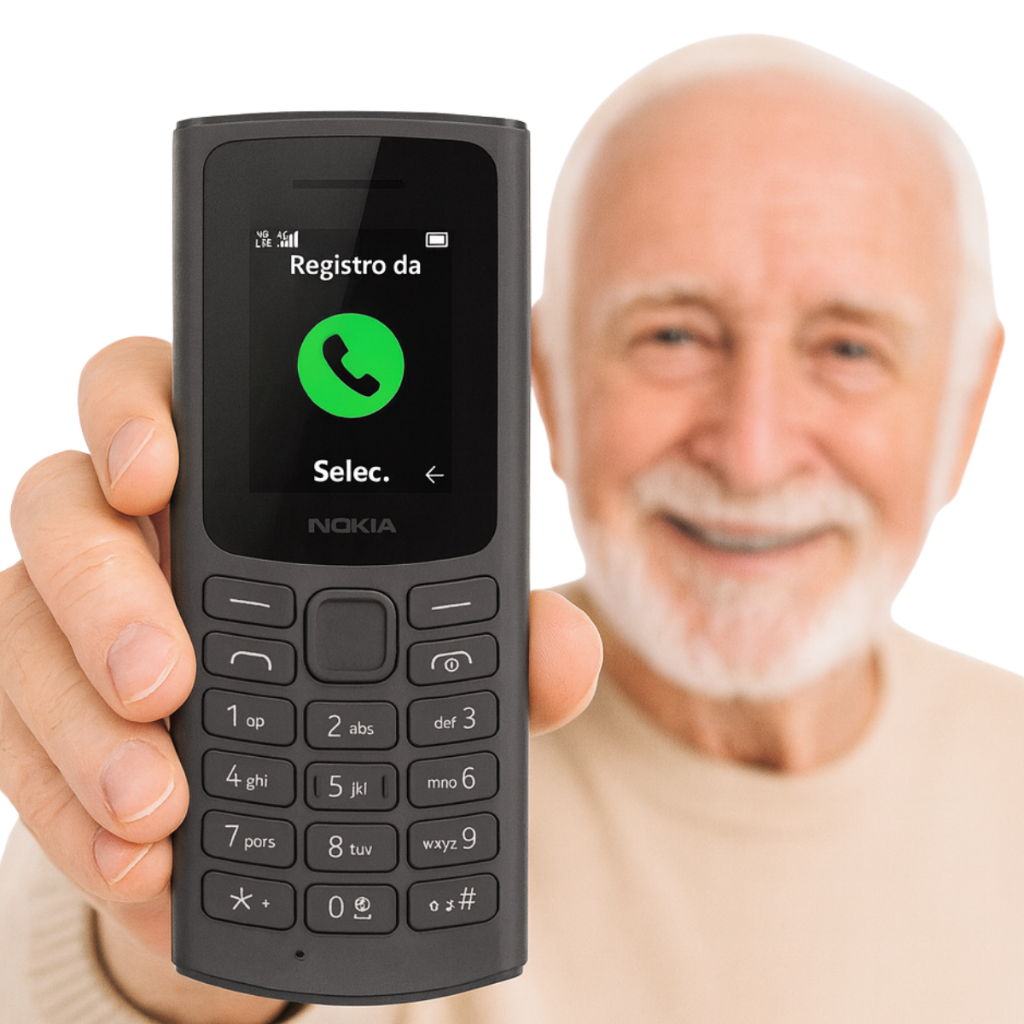 Celular Basico Para Idoso Nokia 105 4g Com Teclas Grandes e Som Alto ...