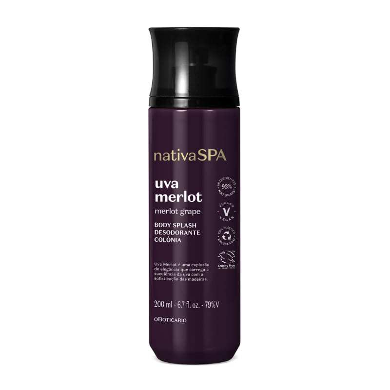 Body Splash Desodorante Colônia Nativa SPA Uva Merlot 200ml