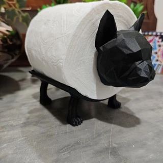 Suporte Papel Higiênico Bulldogue Low Poly