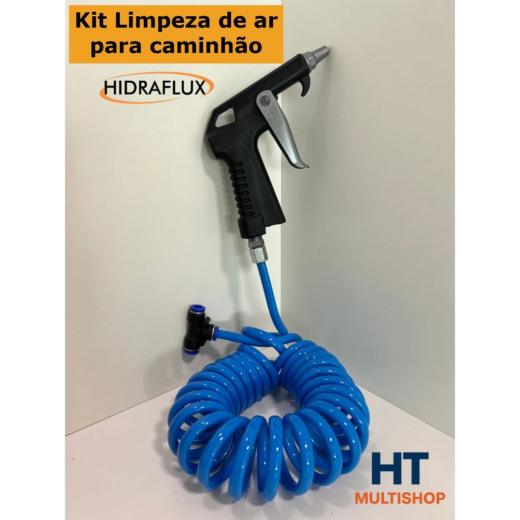 Bico de ar HIDRAFLUX com gatilho e mangueira espiral 3,5 m com conector ...