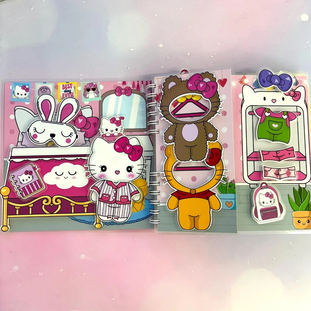 Livro interativo Hello Kitty com velcro plastificação dura novo