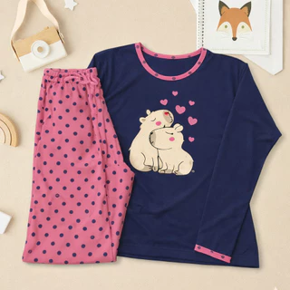 Pijama De Inverno Capivara Fofa Malha Premium Longo Manga Comprida e Calça Feminino Adulto Estampa em Oferta na Shopee
