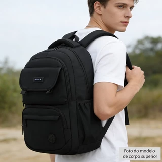 Mochila dos homens nylon reforçado à prova d'água backbag boca saco multifuncional de grande capacidade