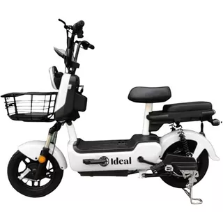 Bicicleta Elétrica 600W, Scooter Urbana Branca e Preta, Banco Duplo com Encosto, Motor 36V/48V, Velocidade Máxima 80 km/