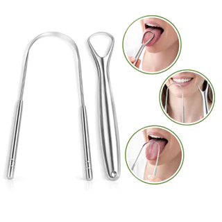 Kit 2 Raspador de Língua Acompanha Modelos em "U" e "O" em Oferta na Shopee