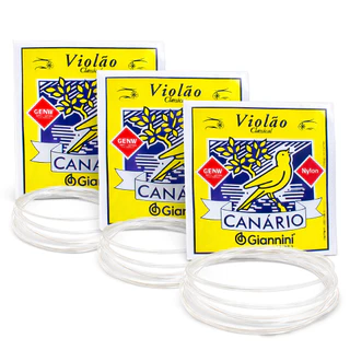 KIT 3 JOGO DE CORDAS GIANNINI P/ VIOLÃO NYLON GENW CANÁRINHO em Oferta na Shopee