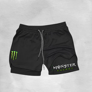 Bermuda De Compressão 2 Em 1 Dry Fit Com Elastano MONSTER, Ideal Para Treinos, Academia