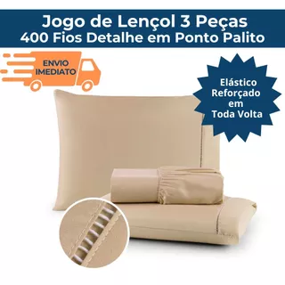Kit Jogo Lencol Solteiro Casal Queen King Extra Macio 400 Fios Micropercal Com Ponto Palito em Oferta na Shopee