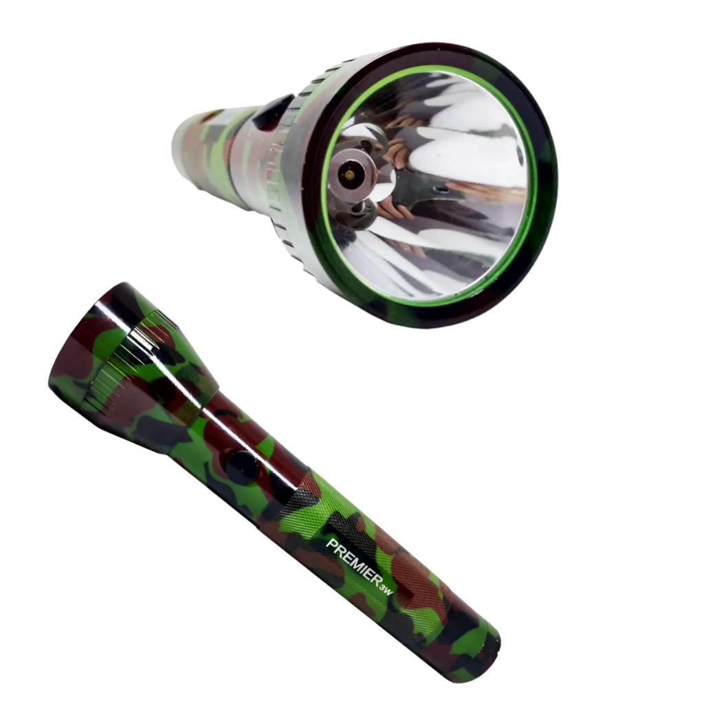 Lanterna Alumínio 2 Pilhas Mega Nigth Premier Led Camuflada