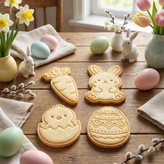 Biscoitos de coelho decorados