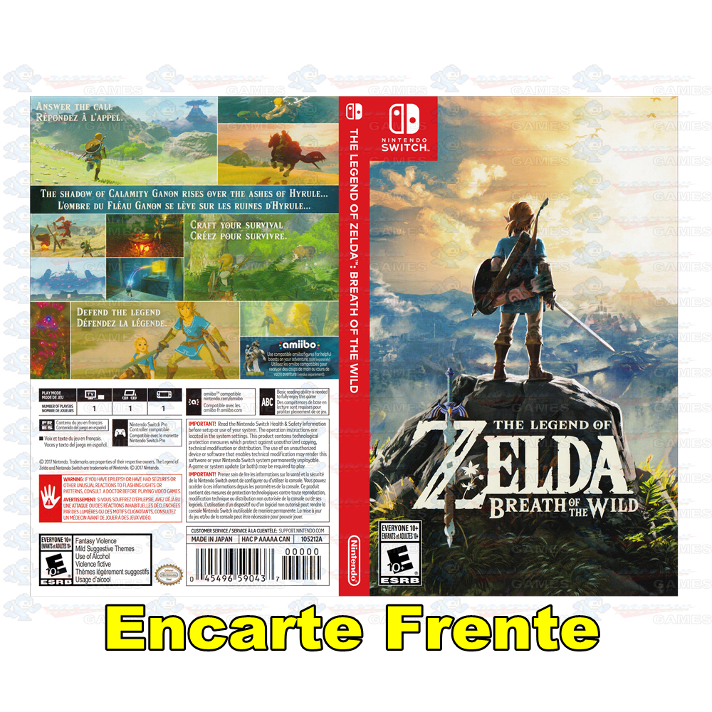 Encarte Repro The Legend of Zelda Breath of the Wild - Nintendo Switch ...