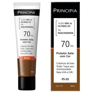 Principia Protetor Solar PS-05 Cor 7.0 c/ 14,5% Mix de Filtros UV + 5% Niacinamida FPS 70 - 30ml em Oferta na Shopee
