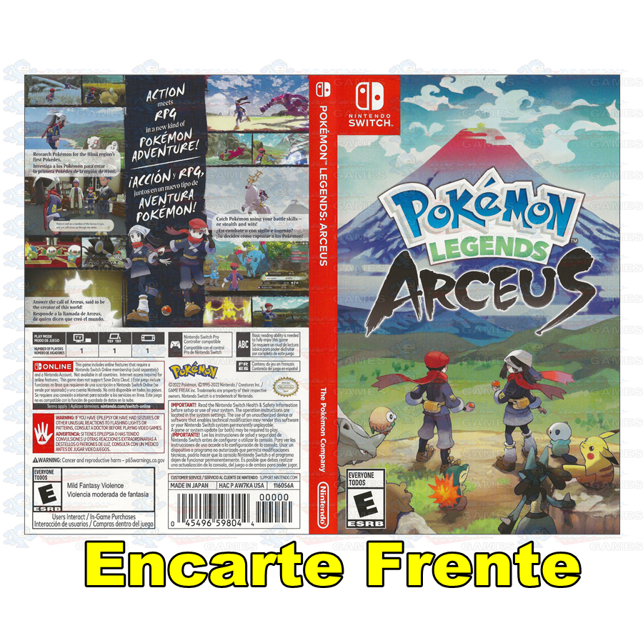 Encarte Repro Pokémon Legends Arceus - Nintendo Switch | Shopee Brasil