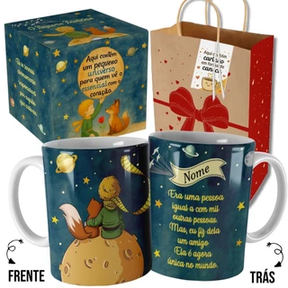 Caneca O Pequeno Príncipe Era Uma Pessoa Igual a Cem Mil com Nome e Embalagem